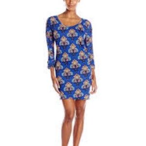 Satva Organic Cotton/Modal Dress Size Small Scoop Neck Ruched Dress